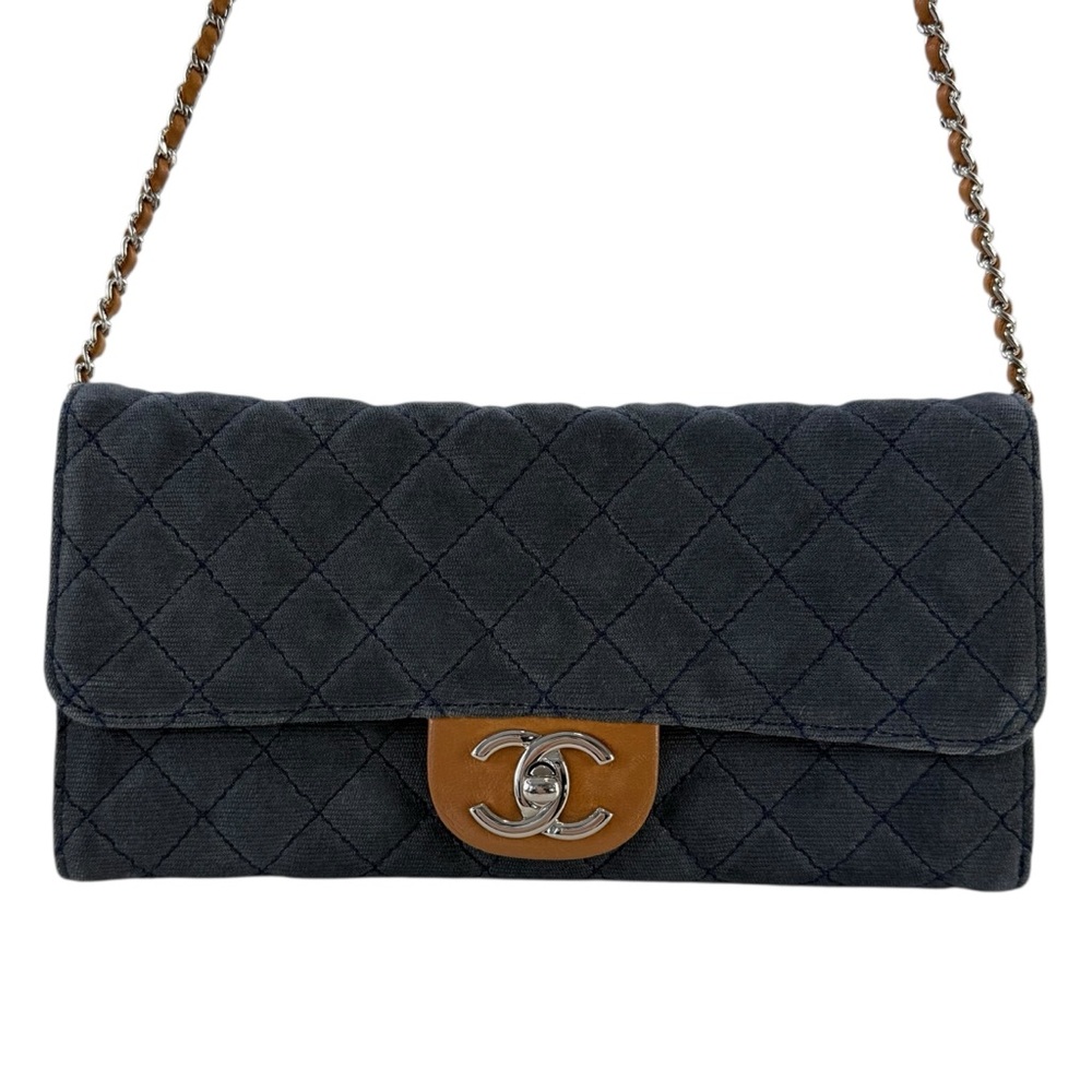Chanel CC Denim Matelasse Wallet on Chain Shoulder Bag - Picture 3 of 15